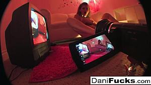 sexy dani daniels gets off playing with her wet pussy in suggestive ways.