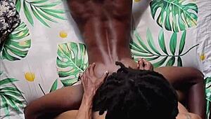 Black Naked Slut Takes Big Cock In Her Pussy