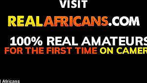 AFRICAN BLACK STUD GETS A QUICK TRIP THROUGH HER BLACK BUSH