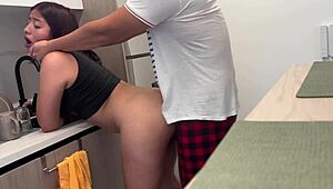 My sister-in-law was washing dishes, and I couldn't resist fucking her in the kitchen - what would you do?