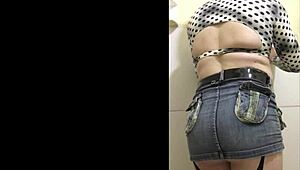 Trans woman in short skirt bathroom encounter