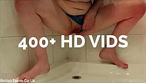 British teen 18+ boldly discovers her intense squirting ability
