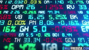 milf secretary gets used by traders at work group.