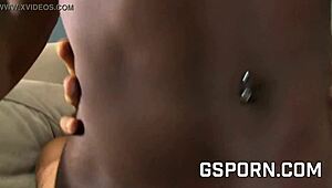 Suggestive Ebony Riding White Cock