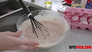 do these three hot teens shake their booties while getting banged in the kitchen?