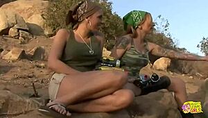 Hot Brunettes Turn Cleanup into Lesbian Threesome