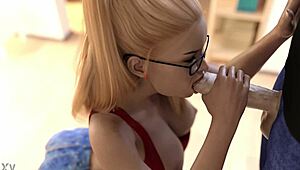 that hot blonde sucks a big dick and fills her mouth with cum.