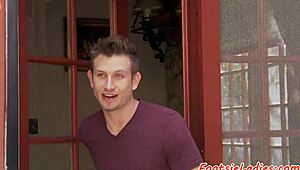 I fucked ebony hard and jizzed all over her feet in doggystyle