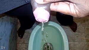 Black man pisses on boy in intense urination scene