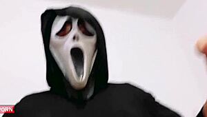 latina milf deepthroats big cock in homemade parody