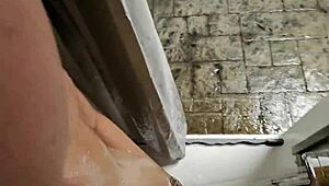 Intense emotions surge during public shower blowjob with my hot wife, her wet lips gripping my huge cock passionately