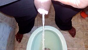 Black man pisses on boy in intense urination scene