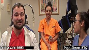 Freshman Mia Sanchez Receives Mandatory Hitachi Orgasm From Nurse With Gloves