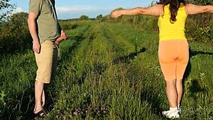 Outdoors risky sex with a random nymphomaniac stranger