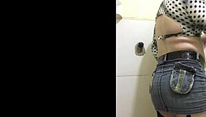 Trans woman in short skirt bathroom encounter