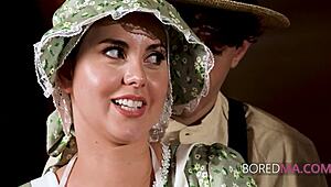 Mature elders distract farm boys from scarecrows with freeuse!