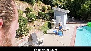 Petitehoe Lily Glee Can't Resist Fitness Instructor's Huge Cock