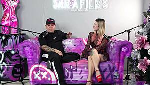 pornstar gets horny in real interview and achieves multiple orgasms - sara films - katty blake