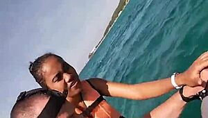 holiday public blowjob with horny perfect body