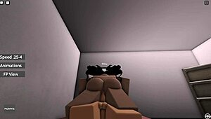 Wife's big ass in Roblox sex