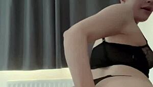 horny british teen squirts wildly in solo webcam masturbation