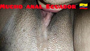 Licking My Ecuadorian Wife's Ass And Pussy On All Fours!