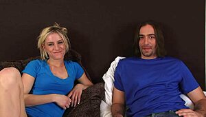 passionate 3-month twosome fucks hard on tape with blonde riding and moaning