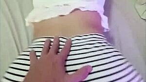 Latina roommate rides big cock while friend sleeps