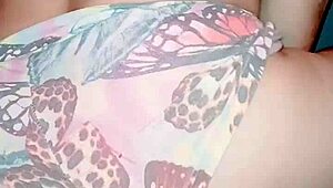 Morning creampie with thick cum from interracial lover