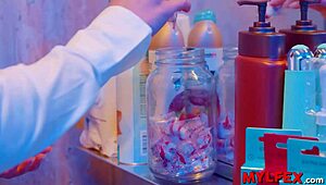 Mylfex - Public Bathroom Babe Attendant Joins with Swinger Couple