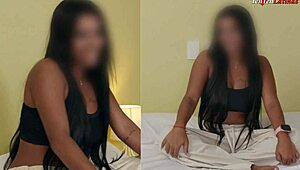 Natural tit Latina babe nails her porn audition with blowjob and fucking 😍