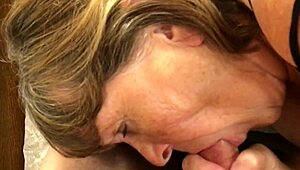 carmen angel rock, the granny, sucks cocks in this homemade scene