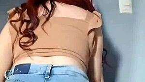 Big ass Latina twerks in tight shorts, shaking that booty