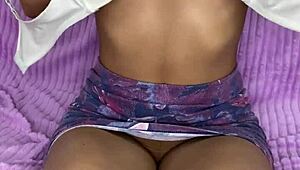 Eighteen-year-old whore's hot pussy gets sensual solo masturbation