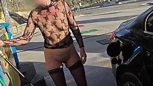 What are you doing flashing at the petrol station?