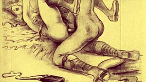 vintage artists created these erotic drawings capturing old-time sensuality in detailed illustrations.