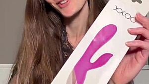 Berry throne vibrator toy review with striptease lacey lingerie orgasm