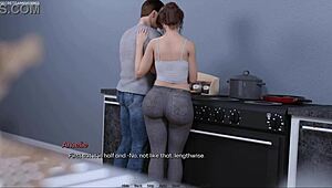 Busty 40 year old milf feels romantic passion with horny pervert in 3d game