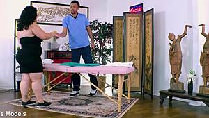Karla Lane Bounces Her Fat Ass On Masseur's Big Black Cock