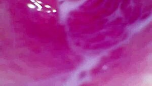 Camera deep inside of the wet pussy and captured the intense female orgasm