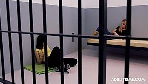 Three Prisoners Sucking Huge Cocks In Prison Cell