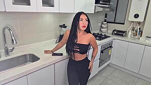 horny colombian seduces plumber, rides his big cock - alejandra palacios