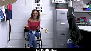 Guard gives inappropriate anal exam to rebel teen thief, with fingering and swallowing 😏