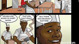 Hot and fast - restaurant staff interracial orgy in kitchen