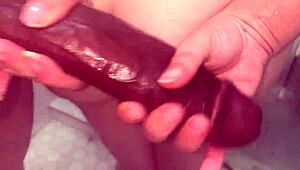 Big booty 18-year-old Latina step sister rides big black cock in shower for quick cum