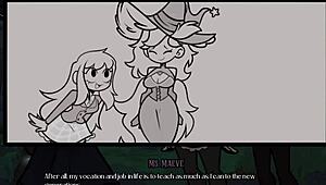 Maeve explores public academy in cartoon adventure.