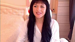 small tit brunette helga muah strips and teases