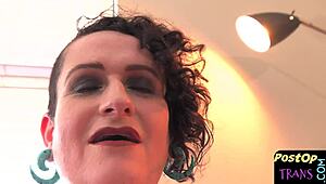 Ts solo babe explores self-pleasure with toys and dildos in intimate close-up