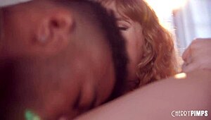 big tits lena paul spreads hairy pussy for troy's lick before bbc fuck