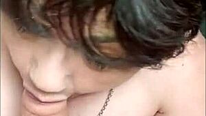 Bitch Marie, slave to Quartus, sucks three cocks eagerly